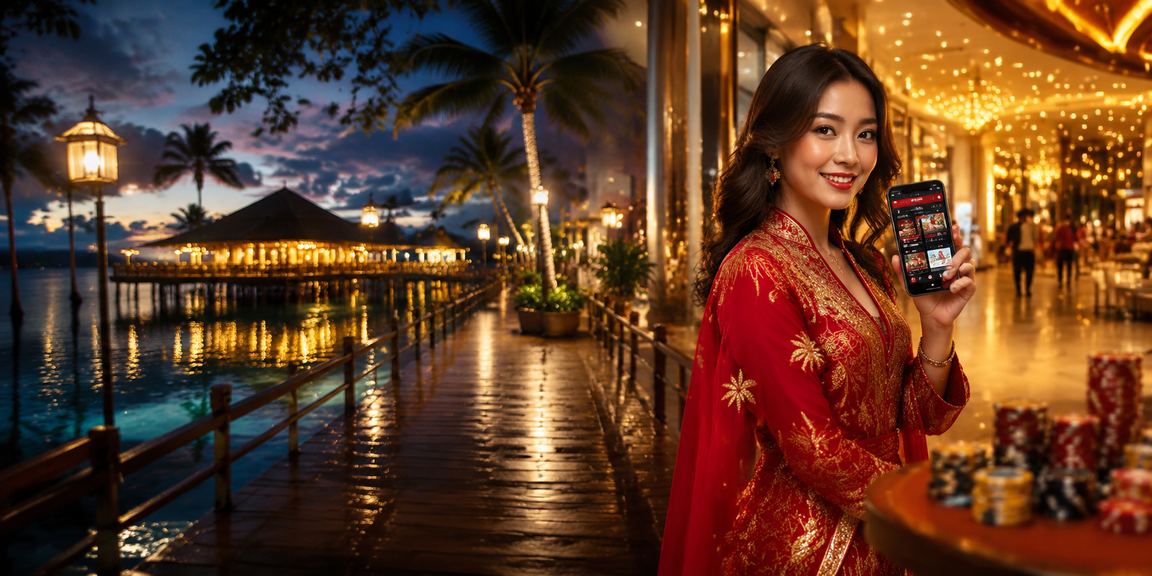 Aplikasi kasino dalam talian Sabah Malaysia dengan suasana Hari Raya dan antara muka mudah alih