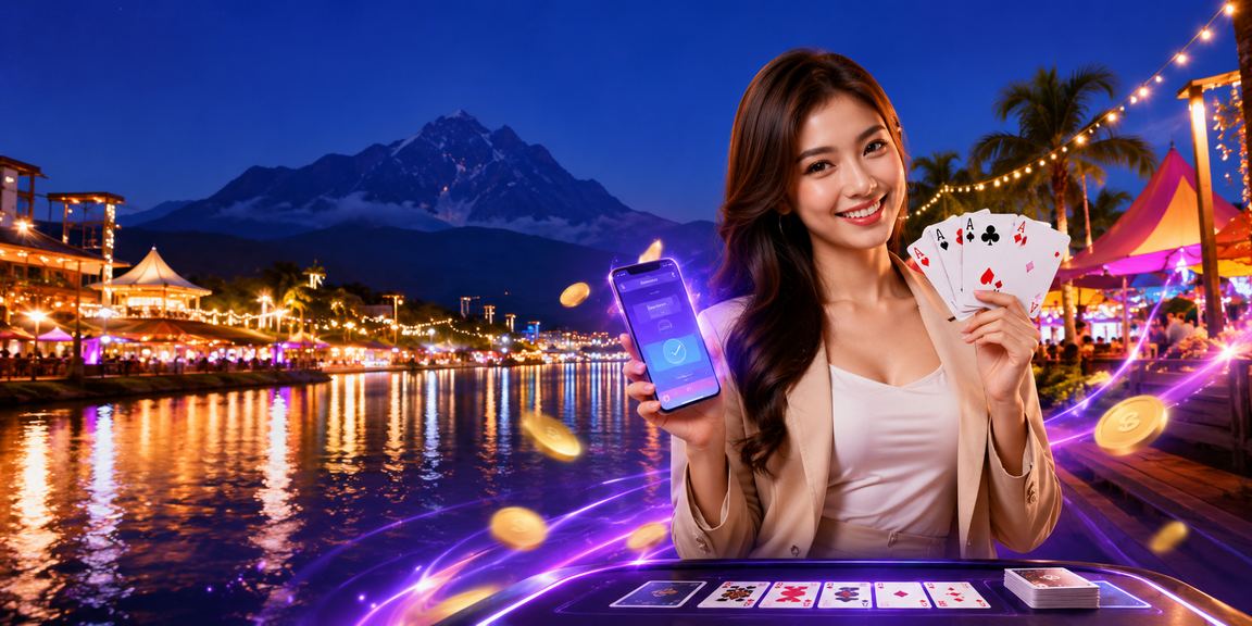 Permainan rummy dalam talian bergaya Sabah Malaysia dengan suasana tempatan